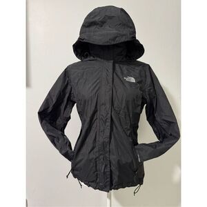 The North Face black S/P zipper front rain jacket dry Vent
